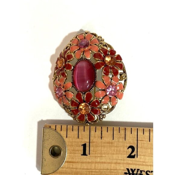 Crazy Horse by Liz Claiborne Floral Brooch Pin - Picture 5 of 5